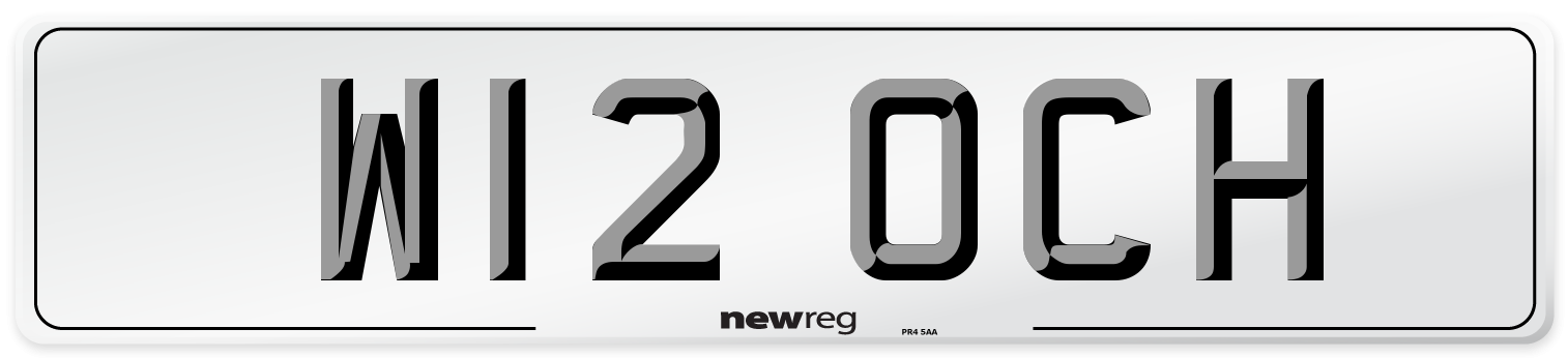 W12 OCH Number Plate from New Reg